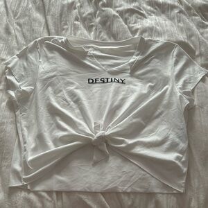Destiny white crop tee
